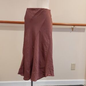 Madewell (NWT!) Mauve Satin A-Line Midi Skirt